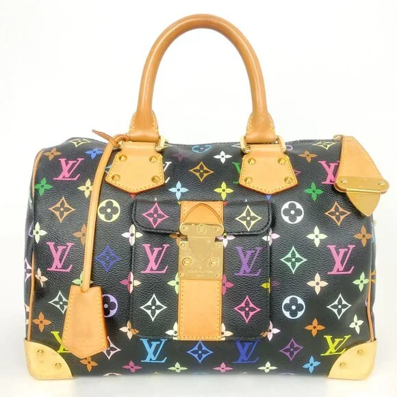 LOUIS VUITTON X TAKASHI MURAKAMI BLACK MONOGRAM MULTICOLOR SPEEDY 30 VINTAGE - Picture 2 of 13